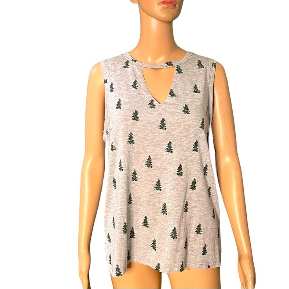 Grayson threads gray sleeveless print tank size large